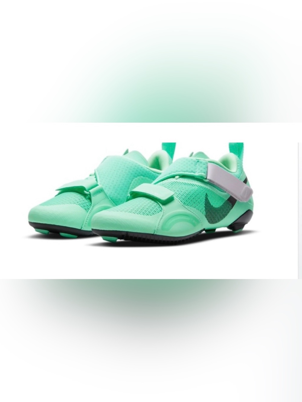 Nike Superrep Cycling Shoes “Green Glow” W 9.5, Peloton clips (removable)